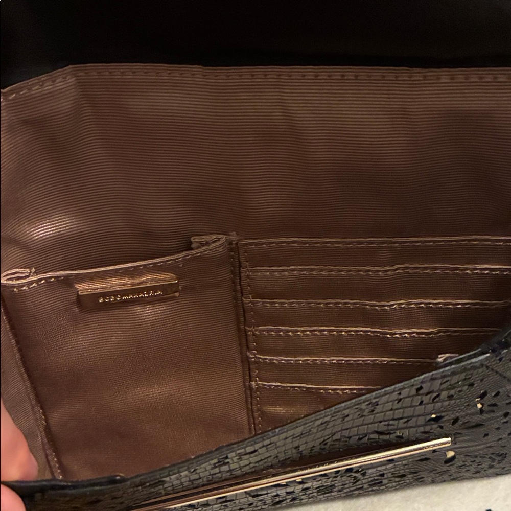 BCBGMaxAzria Black Clutch with Gold Accent - Picture 5 of 6
